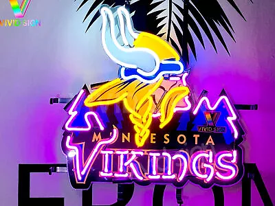 Minnesota Vikings 17 X17  Neon Sign HD Vivid Printing Bright Light Lamp Decor • $155.99