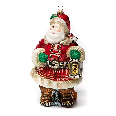 MacKenzie-Childs CHRISTMAS MAGIC TOWN CRIER SANTA ORNAMENT NIB Mint In Box W/Tag • $88