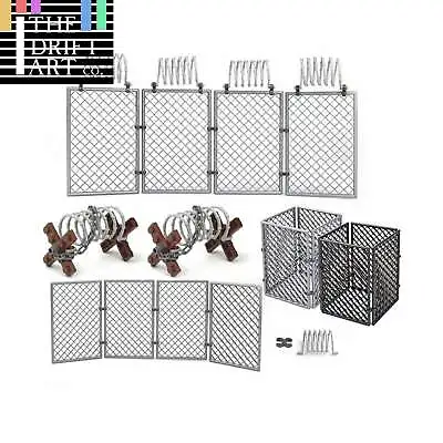Military Base Barbed Wire Fence Army Isolation Figures Building Blocks Toy DIY • $11.21