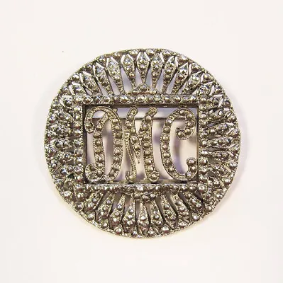 Vintage Marcasite  DMC  Monogram Pin Brooch • $14.99