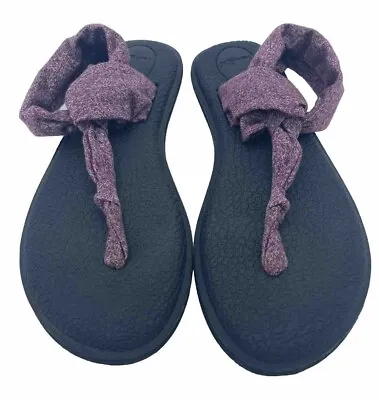 Sanuk Women's Yoga Sling Ella Size 7 Sandals Prune Heather Yoga Cushion Foot Bed • $10.99