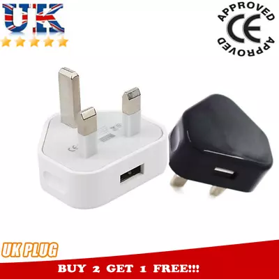 5V 1A 3Pin USB Plug Charger Wall Chargers UK Power Adapter For IPhone Samsung Rt • £6.53