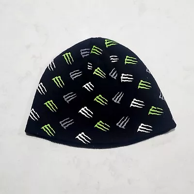 Monster Energy Drink Beanie Knit Hat All Over Logo Skull Cap One Size Fits Most • $24.95