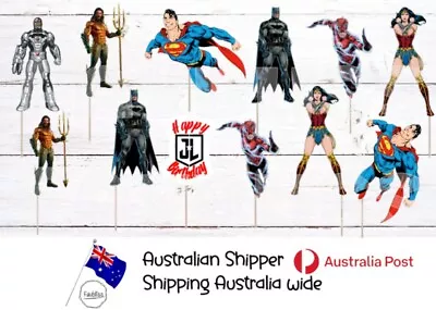 $8 • Buy Justice League Cupcake Topper / Cake Deco Party - Single Sided