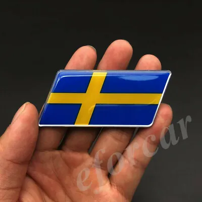 New Sweden Flag Car Emblem Badge Gift Saab Motorcycle Fuel Tank Decal Sticker • $4.90