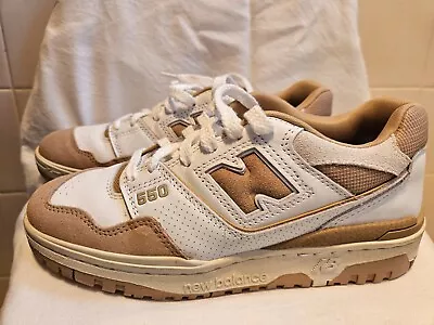 New Balance 550 Mens 7 US White/tan Barely Worn With Original Box • $40