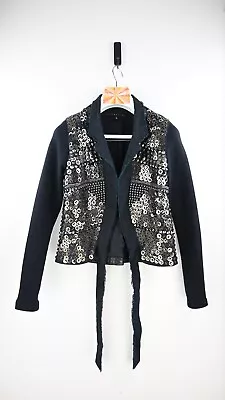 Sally Phillips Beaded Classic City Jacket In Black Size 8 • $265