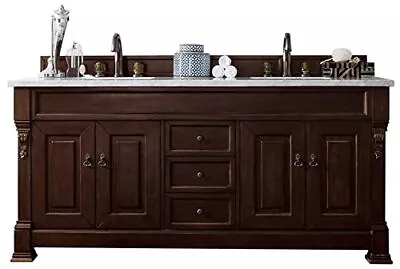 Brookfield 72  Double Vanity Burnished Mahogany W Eternal Jasmine Pearl Quartz • $3809