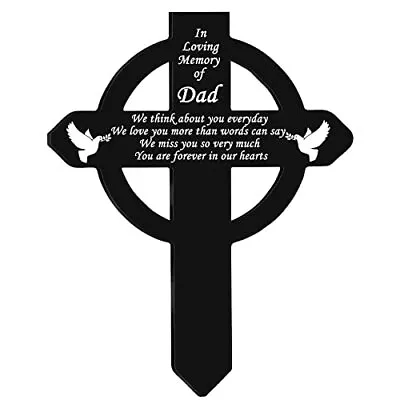 Cemetery Grave Decorations For Memorial Plaque Grave Markers Plaque Cross Pla... • $22.18