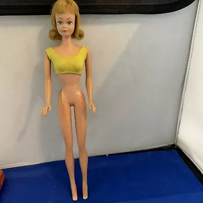 Vintage Midge Doll Barbie Friend  1962 Straight Leg Blonde + Bathing Suit Top • $24