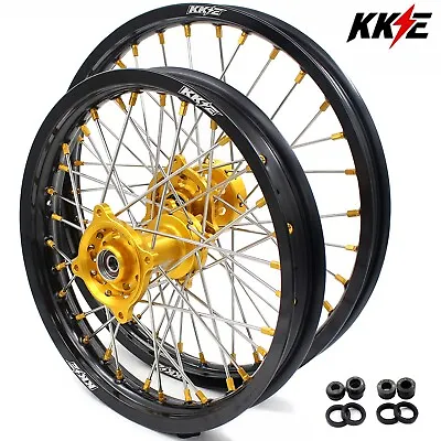 KKE 17/14 Dirt Bike Wheels For Suzuki RM80 RM85 1993-2022 Yamaha YZ85 Gold Nuts • $499