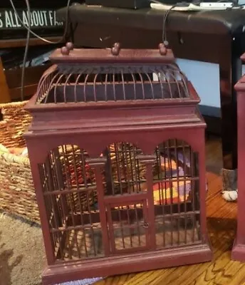 Vintage Small Victorian Style Wooden Birdcage • $125