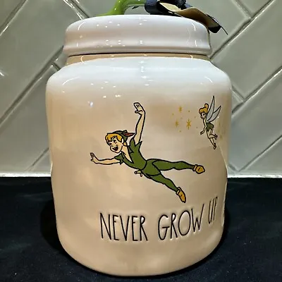 Rae Dunn Disney Peter Pan Never Grow Up Canister Tinker Bell Cookie Jar Candy • $25