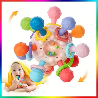 Baby Teething Toys For Babies 3-6-12 Months Sensory Rattle Chew Grasping Toys • £8.25