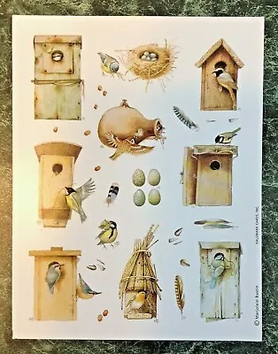 Vintage HALLMARK Marjolein Bastin Sticker Sheet BIRDHOUSE Birds NEST Eggs NATURE • $8.05