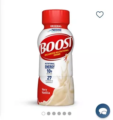BOOST Original Nutritional Drink Very Vanilla 8 Fl Oz (Pack Of 17) • $18