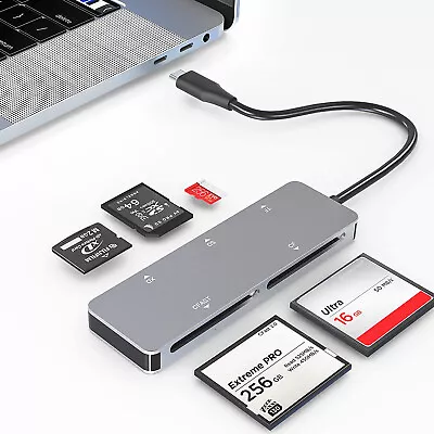 5-Slot SuperSpeed USB-C To CFast/CF/XD/SD/MicroSD Card Reader USB 3.2 Gen1 5Gbps • $26.95