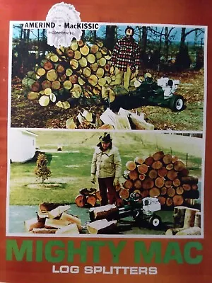 Mighty MAC Log Splitter 1977 Sales Brochure Manual Amerind MacKissic LS 185 247 • $48.99