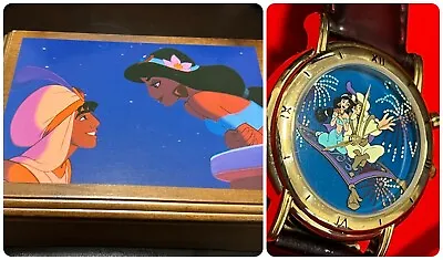 $89.98 • Buy VINTAGE Disney Aladdin FOSSIL Watch & Collector Music Box Limited Ed 7500 1990s