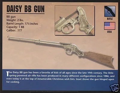 DAISY BB GUN B.B. Children's Rifle Gun Atlas Classic Firearms PHOTO CARD • $6.82