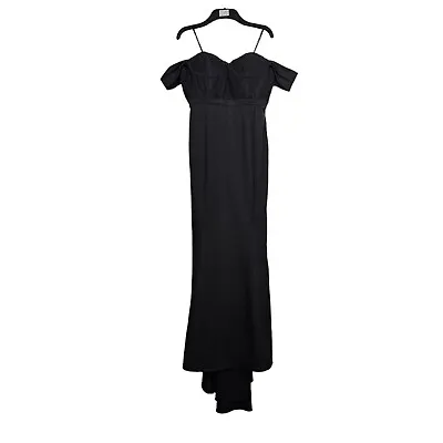 JARLO Womens Dress Black 14 UK Maxi Gown Off The Shoulder • £54.99