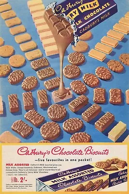 Cadburys Chocolate Biscuits Vintage Advertisment Retro Metal Sign Gift • £4.99