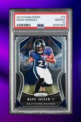 2019 Panini Prizm #72 Mark Ingram II  Ravens PSA 10 GEM MT POP 3 • $62