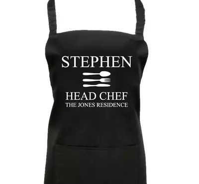 Head Chef Apron Womens  Mens  Cotton Blend Machine Washable One Size Unisex • £6.85