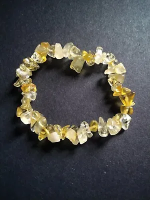 £3.89 • Buy Citrine Gemstone Crystal Bracelet With Crystal Healing Properties Guide,...