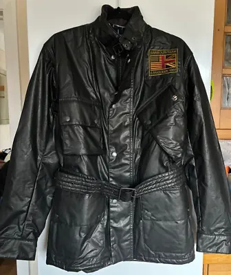 BARBOUR MENS Black Vintage Joshua Belted STEVE McQUEEN 1964 Medium NEW & TAGS • £350