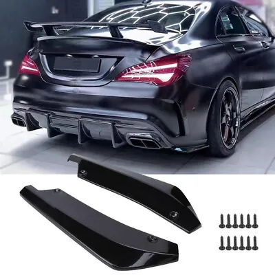 Glossy Black Rear Bumper Diffuser Splitter Canards For Mercedes Benz W205 W204 • $25.99