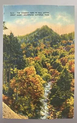 $6.49 • Buy Vintage Postcard 1953 Great Smoky Mountains National Park Chimney Tops Autumn