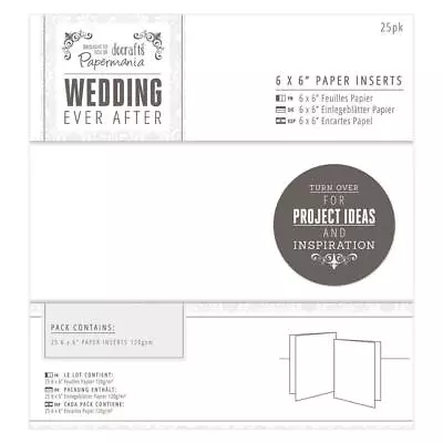 Papermania Wedding Ever After 6  X 6  Paper Card Inserts (25pk) • £5.09