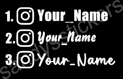 2x Personalized Instagram Sticker Vinyl Decal - Car Window IG Username JDM Insta • $5.99