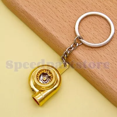 Personalize Keyring Keychain Metal Auto Parts Car Mini Turbo Turbocharger Gold • $5.99