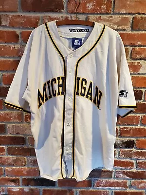 Vintage University Of Michigan Wolverines Starter Brand Baseball Jersey XXL • $40