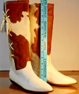 Glacee Ladies Cowhide & Soft Leather Boots Western 5 1/2 M Cowboy Sassy New Tall • $79.97