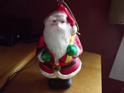 Vintage Montgomery Ward 9-1/2  Mercury Glass Santa Ornament In Original Box • $16.99