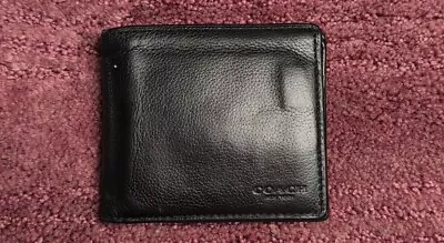 Coach Men Bifold Wallet Authentic F1844 Black/Brown VGUC • $39.92