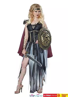 Glamorous Roman Gladiator Medieval Spartan Warrior Women Dress Up Costume • $77.81