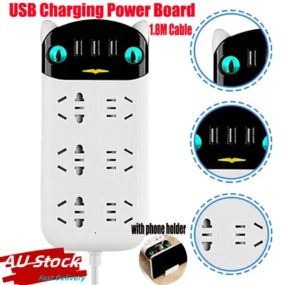 3 USB Charging Power Board 6 Way Outlets Socket Charger Ports Surge Protector AU • $17.49