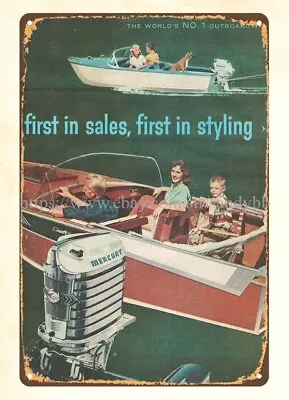 Wall Art 1959 Outboard Motor Boating Mercury Marina Lake House Metal Tin Sign • $18.84