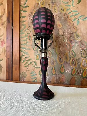 Vintage Murano Italy Glass Murrine Lamp Purple And Black - Attr. Fratelli Toso • $475