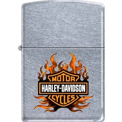Zippo Lighter - Harley Davidson Flame Street Chrome - 852544 • $33.62