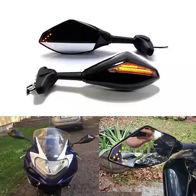 $39.66 • Buy Black LED Mirrors For Kawasaki Ninja 500 636 ZX6RR ZX750 ZX7R ZX9R ZX10R ZX12R A