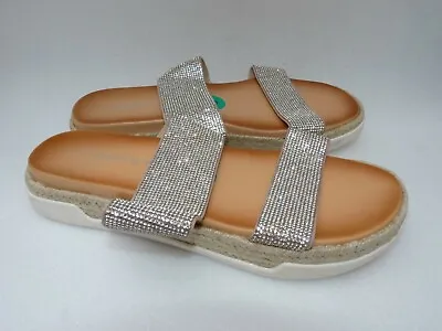 Madden Girl Women Shoes Sandal Wedge Silver Rhinestones Size 8 SKU 5366 • $24