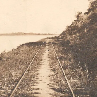 1900s RPPC Railroad Train Track River Scene Missouri Peru Nebraska Postcard • $19.50