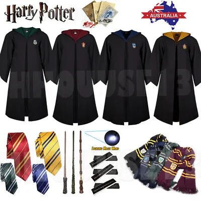 $22.69 • Buy AU Harry Potter Gryffindor Ravenclaw Slytherin Robe Cloak Tie Costume Wand Scarf