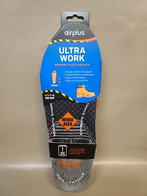 Airplus Ultra Work Odor Control Insoles W/ Memory Foam For Men Trim To Size 7-13 • $14.95