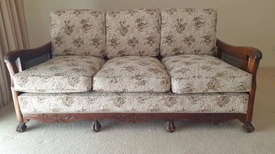 $600 • Buy Jacobean 3 Piece Lounge Suite Setting And Matching Sideboard